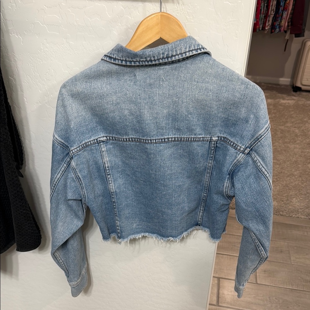 PacSun Light Blue Cropped Denim Jacket xs/s - Picture 2 of 5